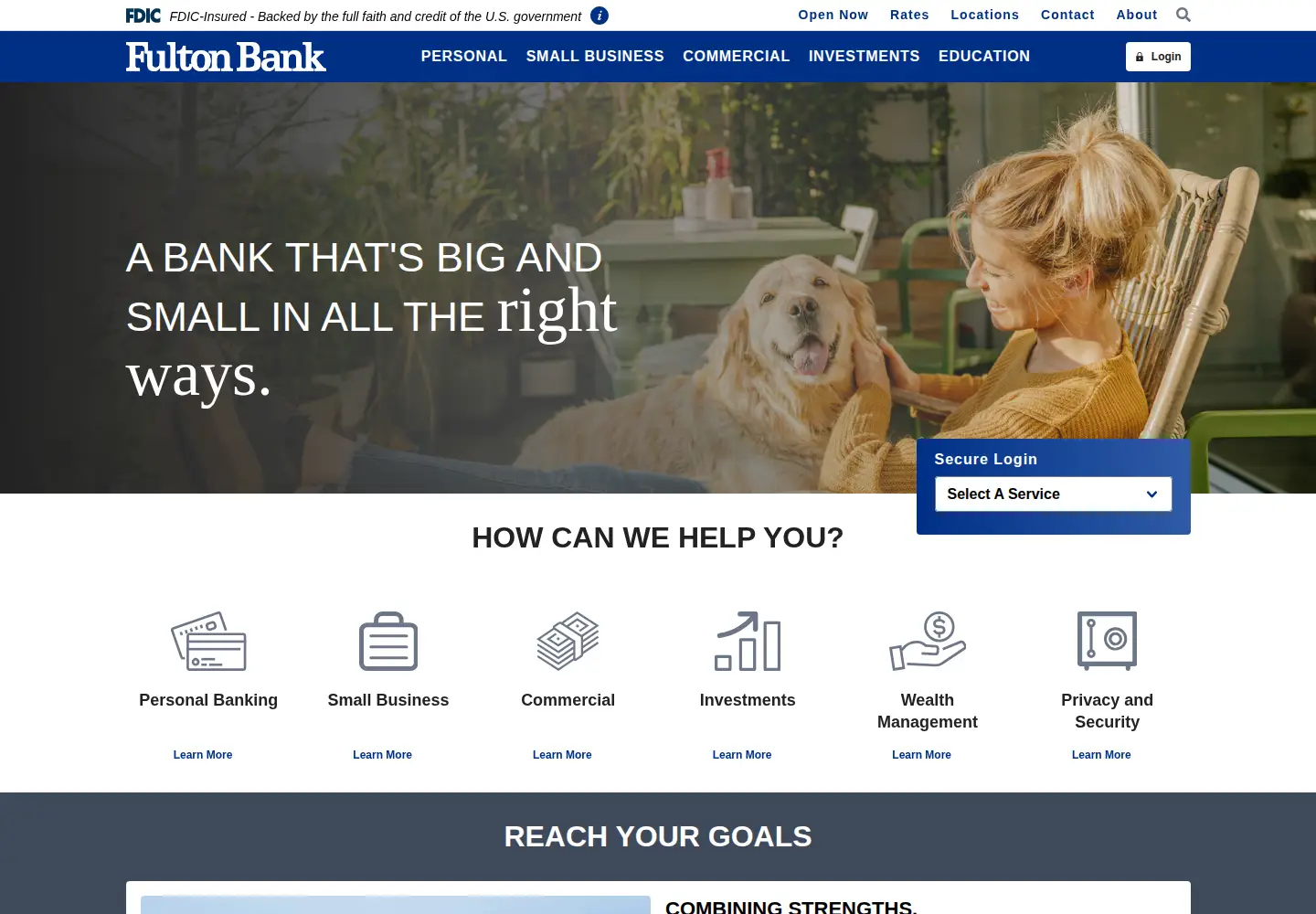 Screenshot of fultonbank.com from the current report