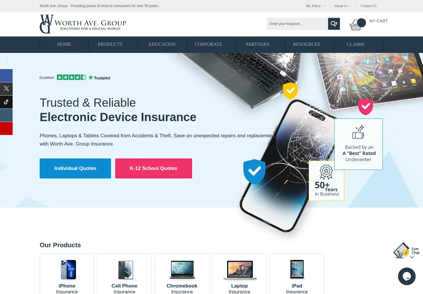 Screenshot of worthavegroup.com