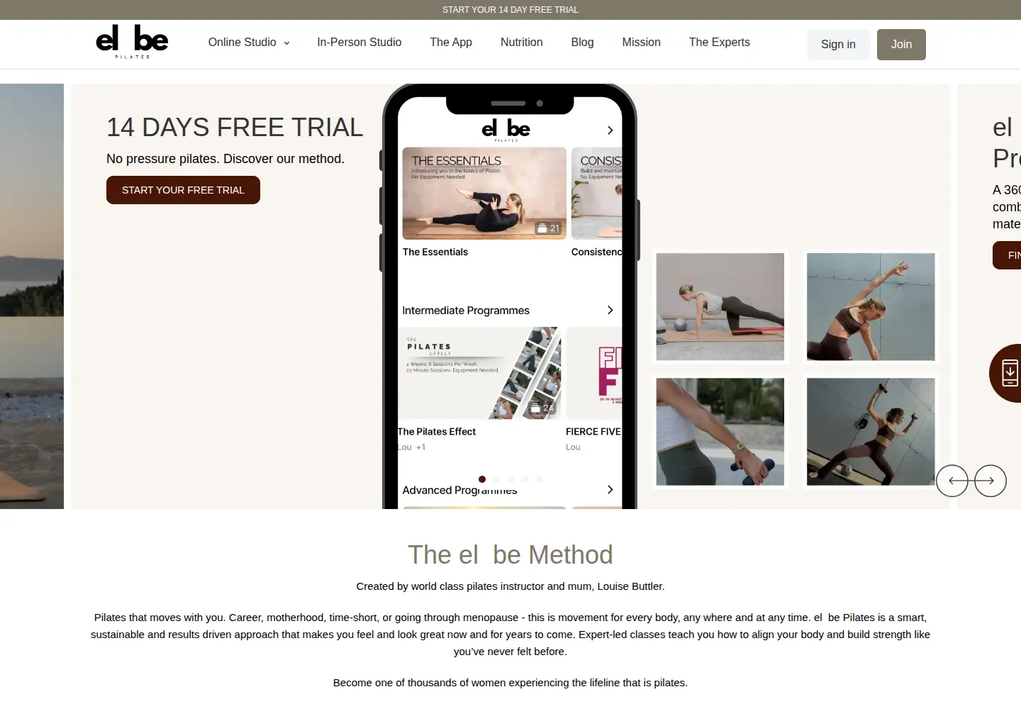 Screenshot of elbepilates.com
