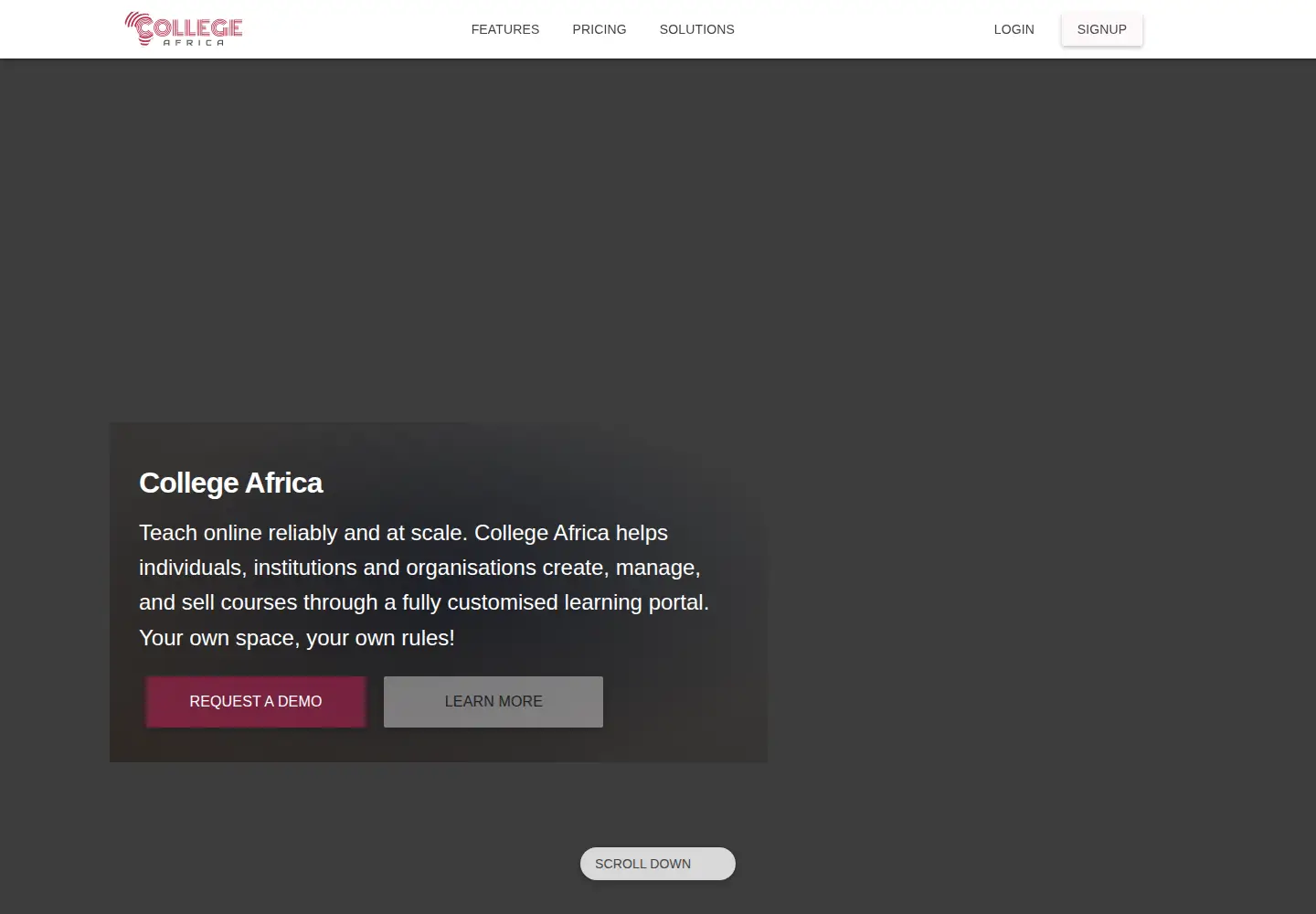 Screenshot of college.africa