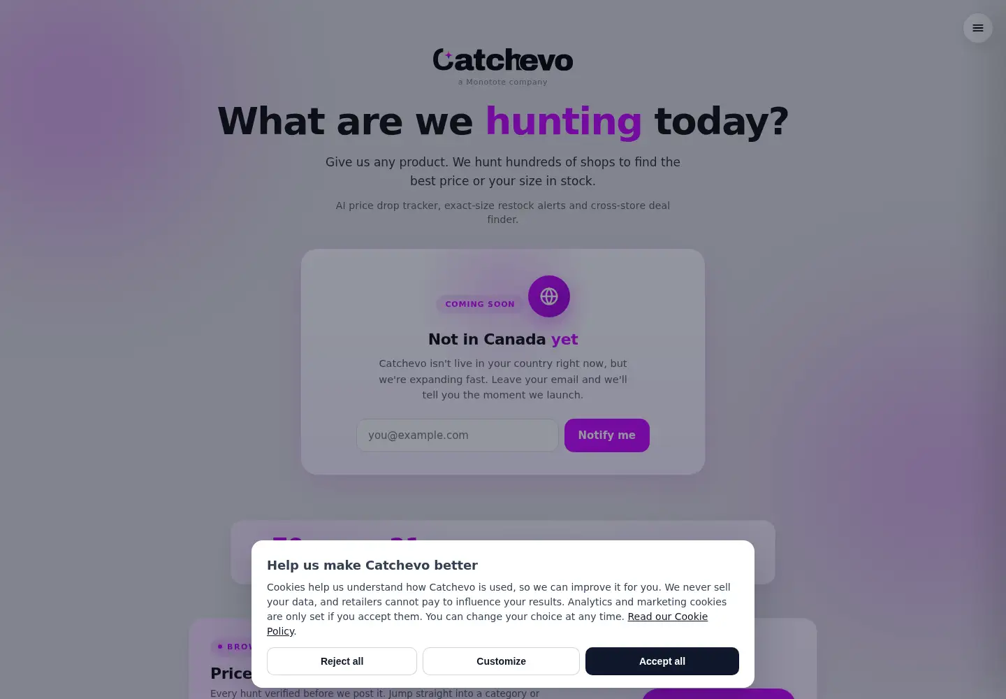 Screenshot of catchevo.ai