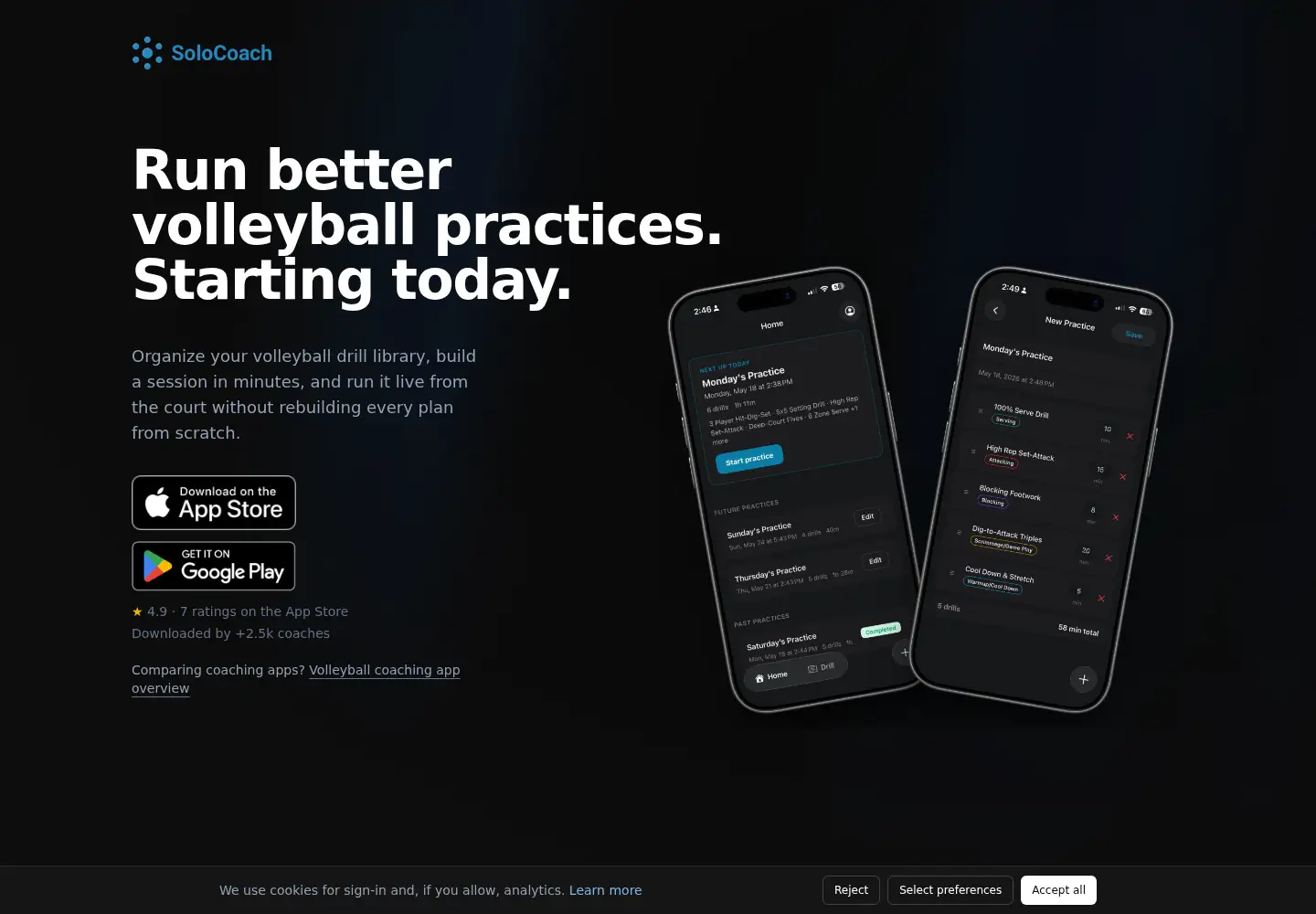 Screenshot of solocoach.ai