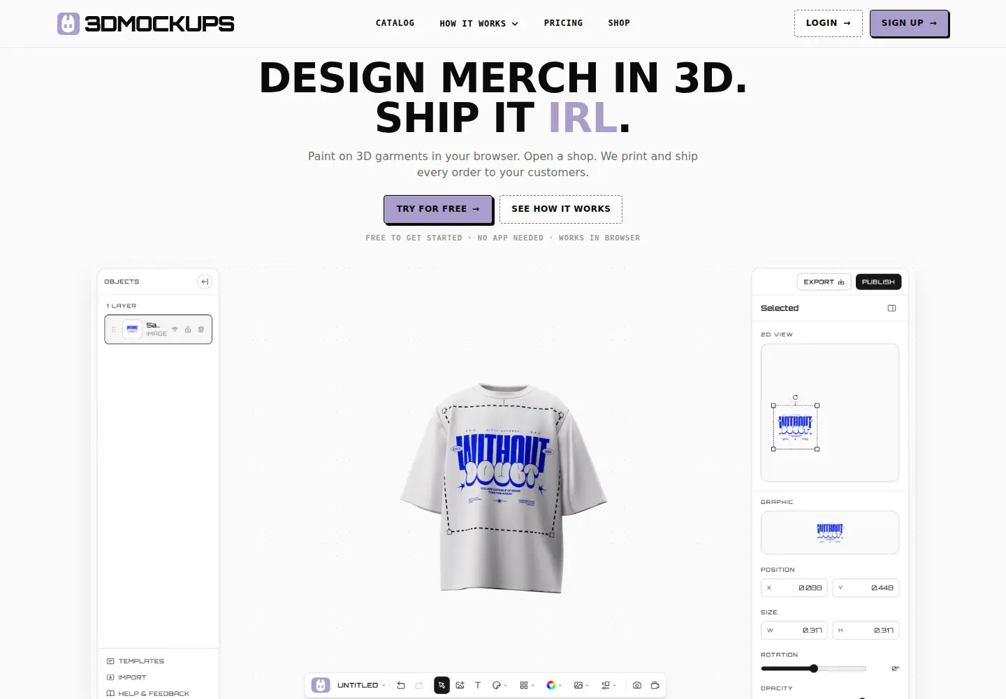 Screenshot of 3dmockups.app