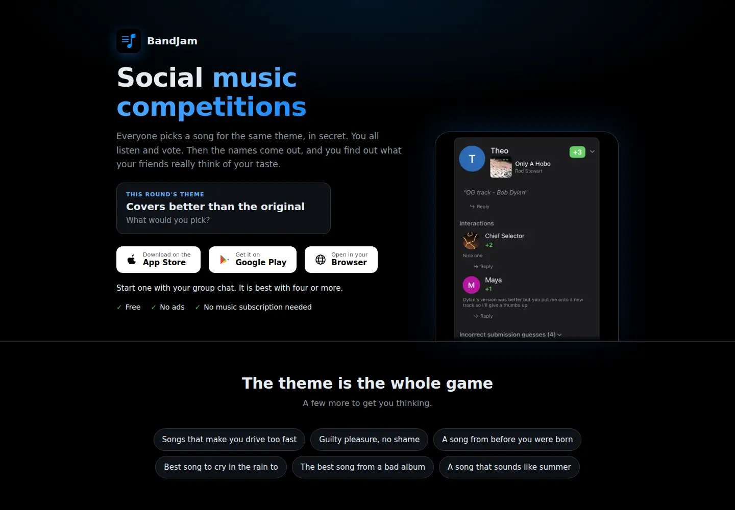 Screenshot of bandjam.app