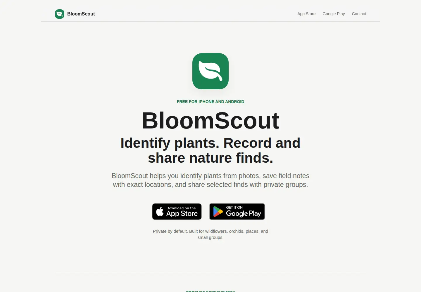 Captured homepage of bloomscout.app in the current scan