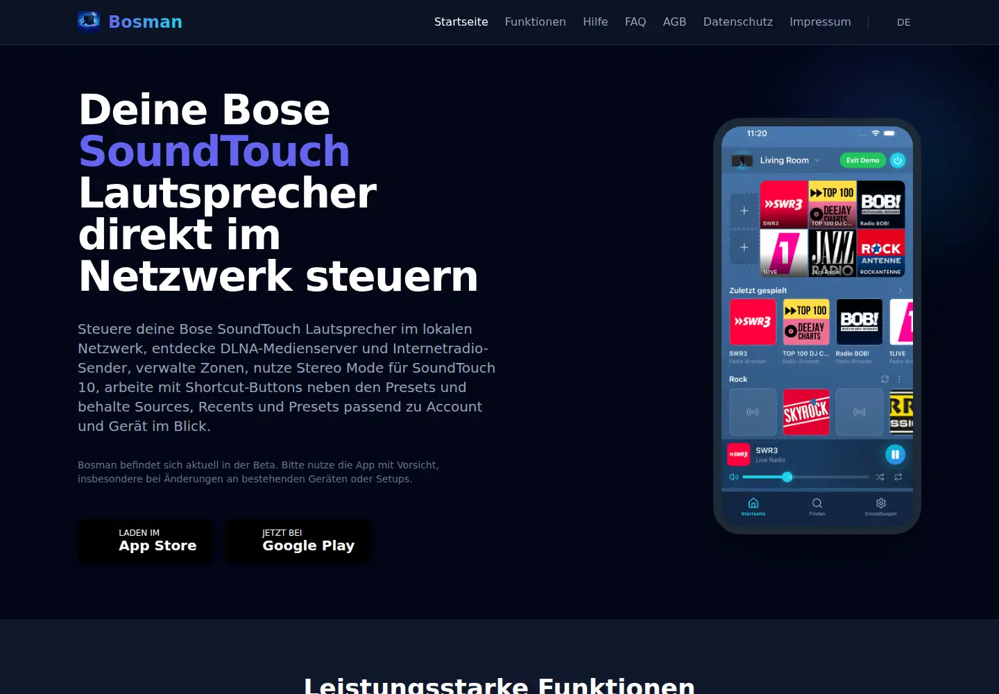 Screenshot of bosman.app