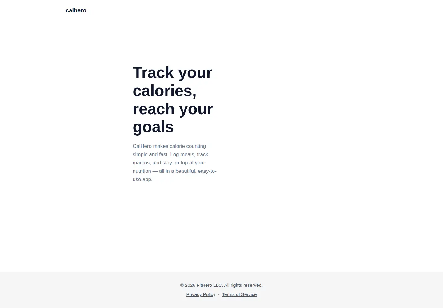 Screenshot of calhero.app