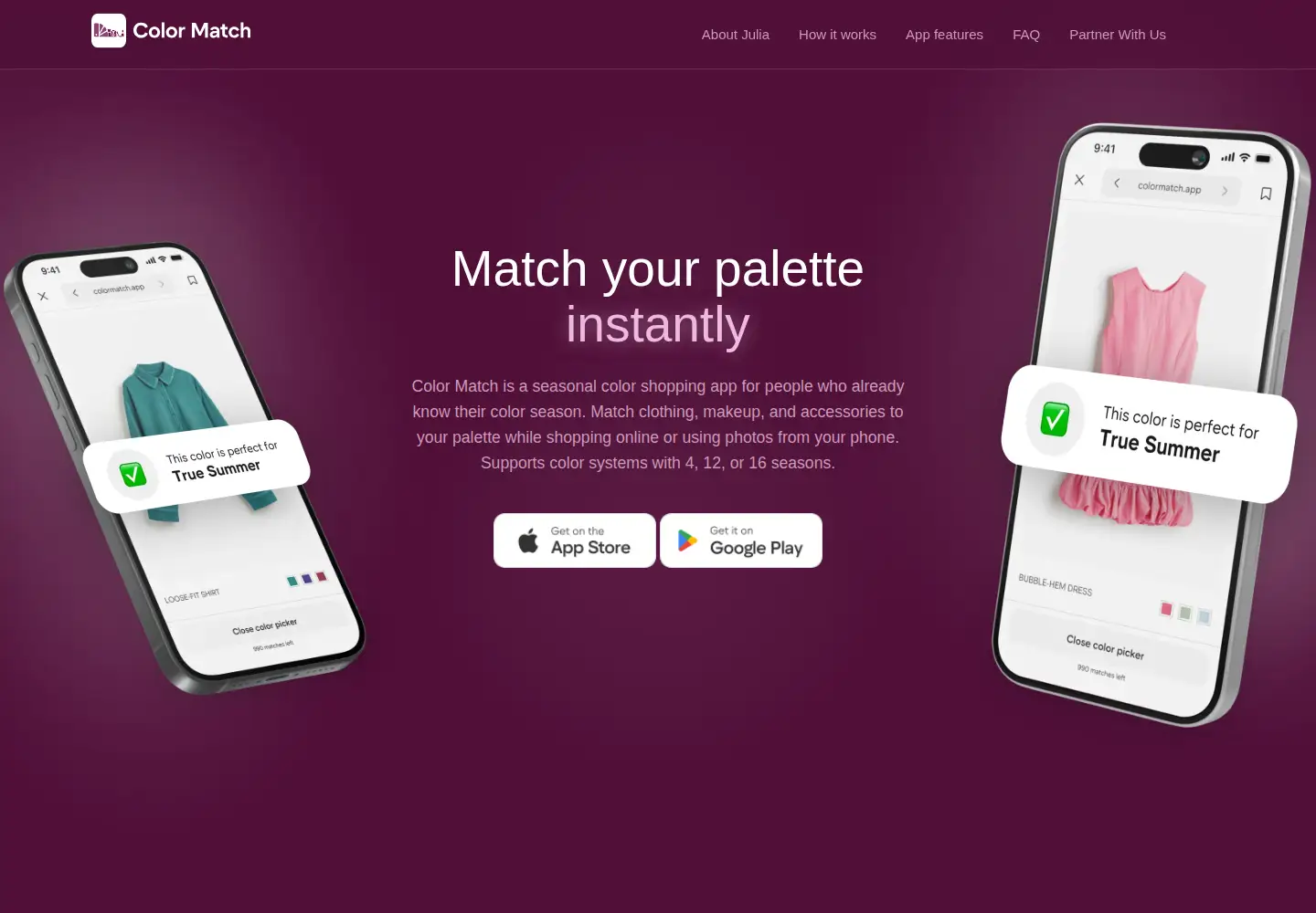 Screenshot of colormatch.app