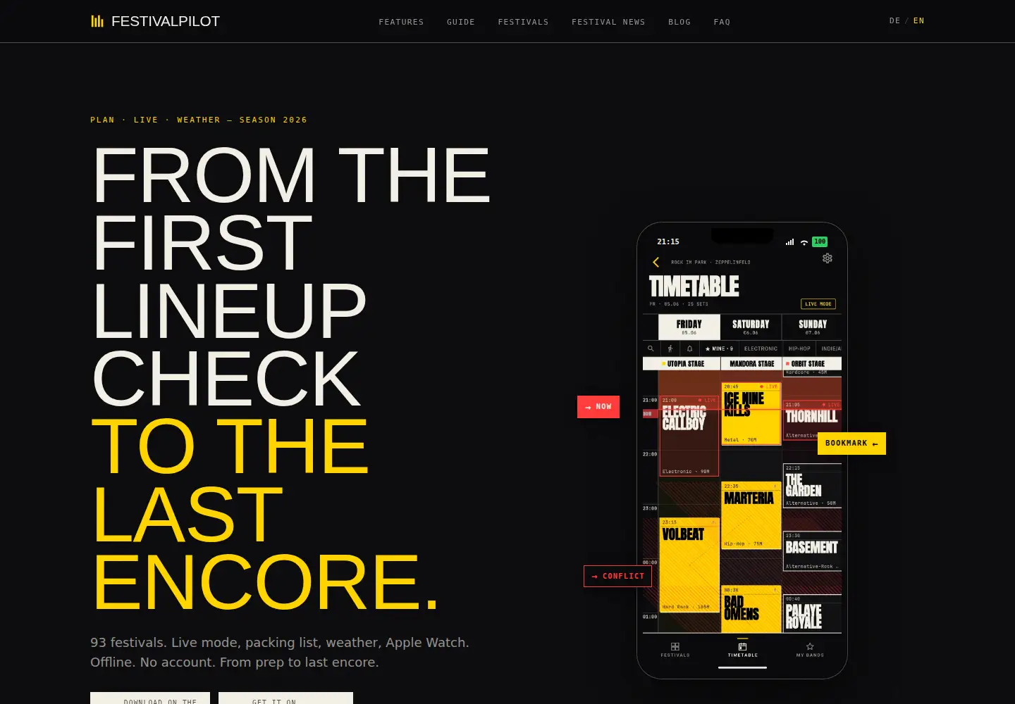 Screenshot of festivalpilot.app
