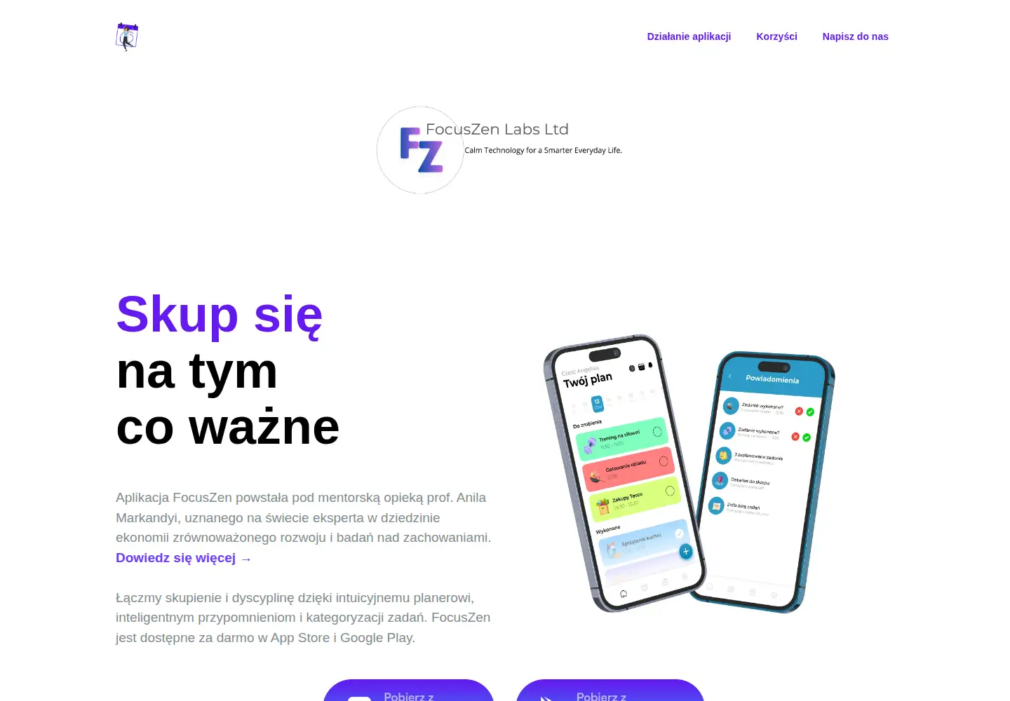 Captured homepage of focuszen.app in the current scan