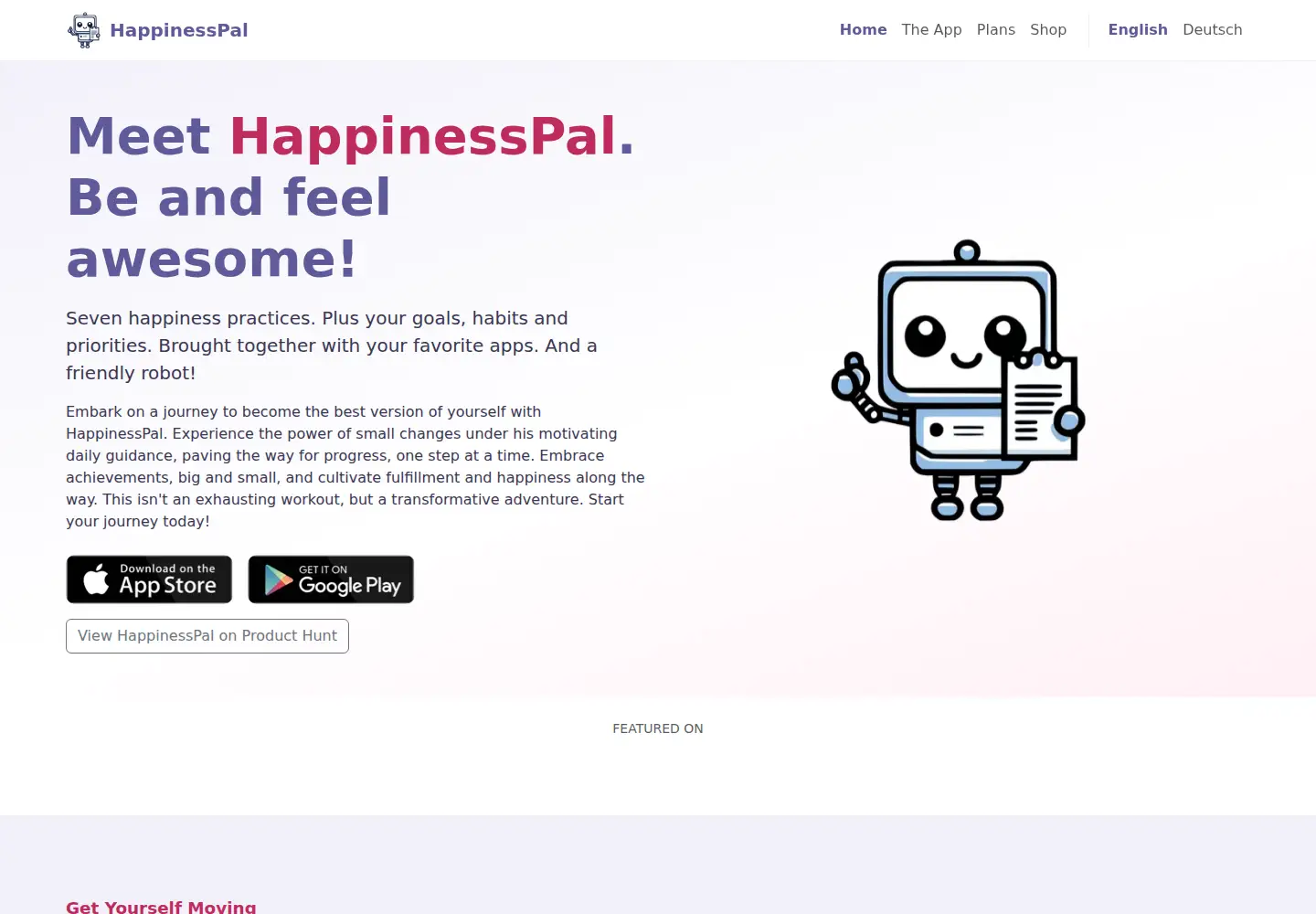 Captured homepage of happinesspal.app in the current scan