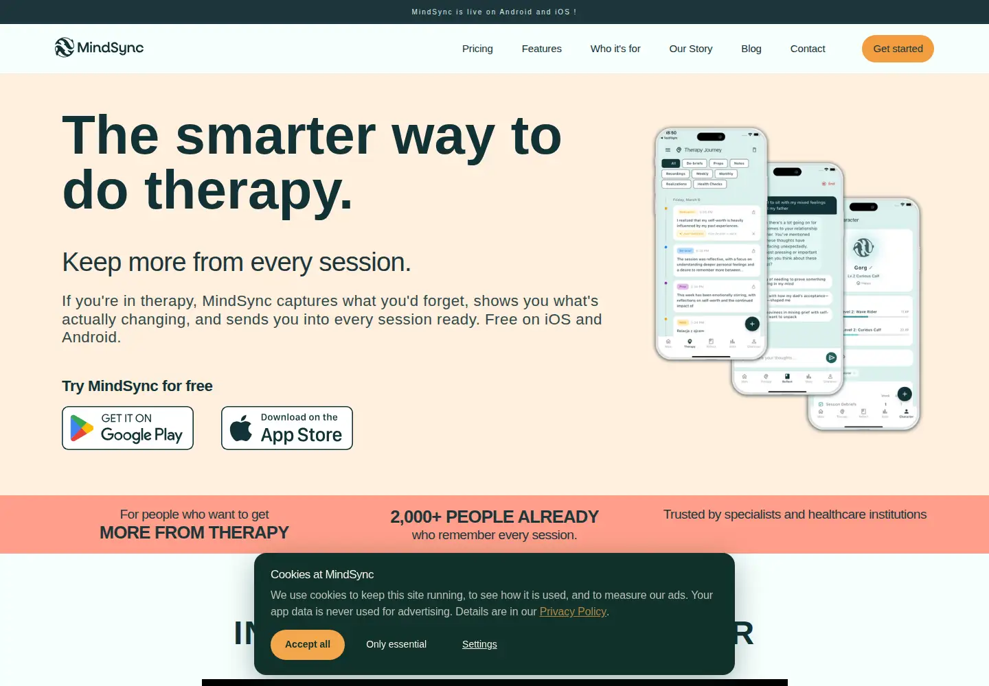 Screenshot of mindsync.app