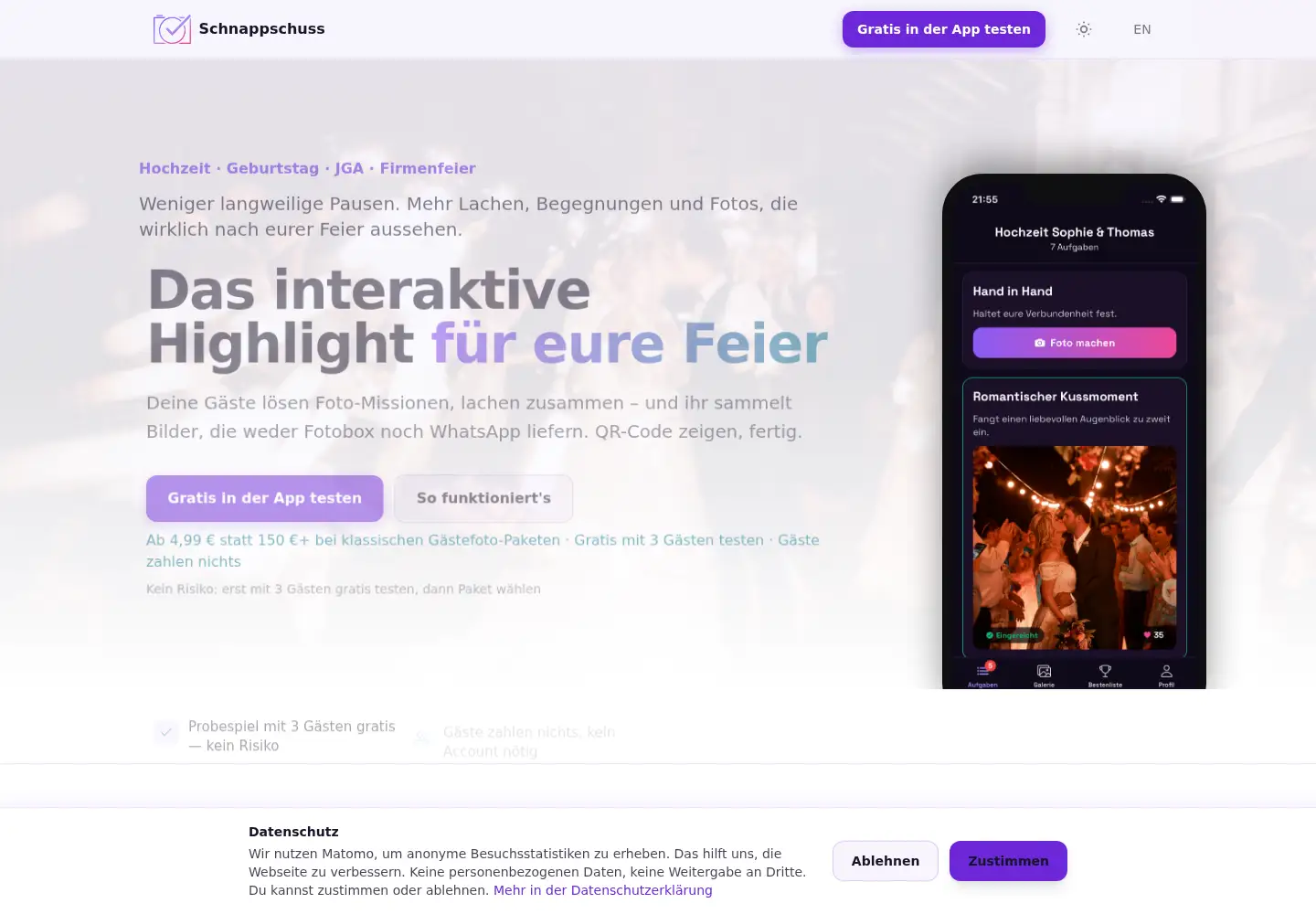 Screenshot of schnappschuss.app