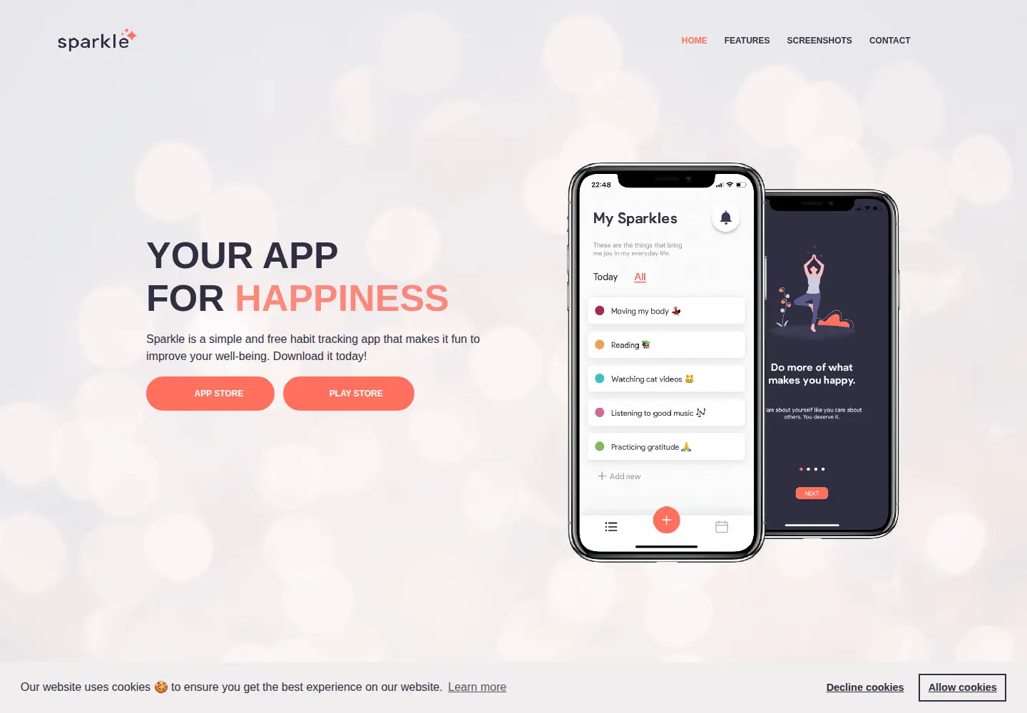 Screenshot of sparkle-selfcare.app