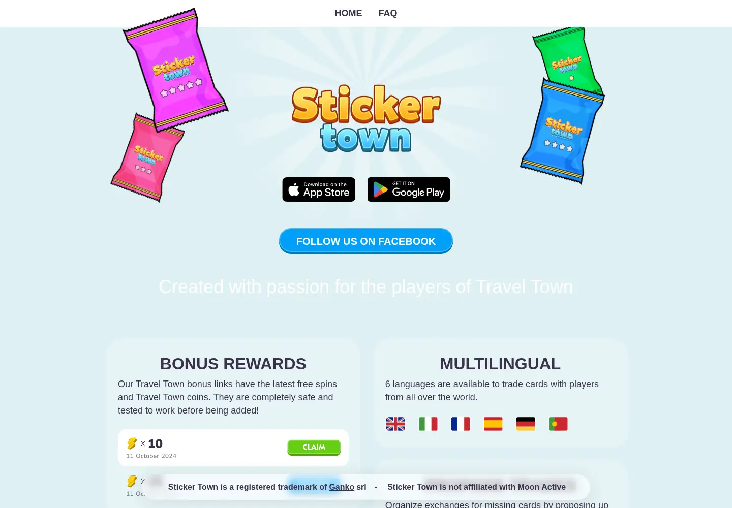 Screenshot of stickertown.app