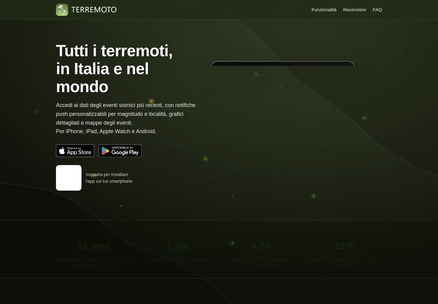 Screenshot of terremoto.app
