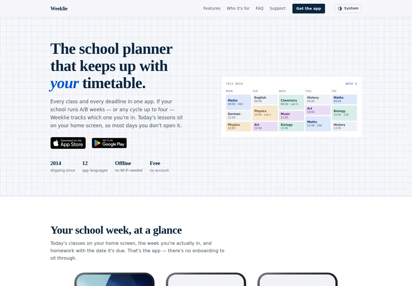 Screenshot of weeklytimetable.app