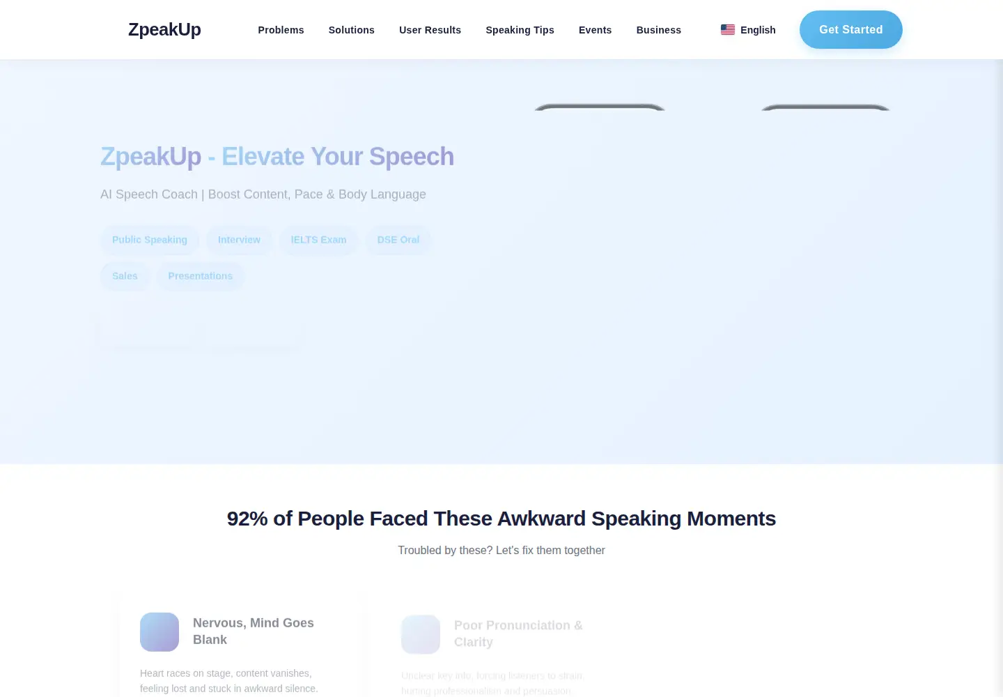 Screenshot of zpeakup.app