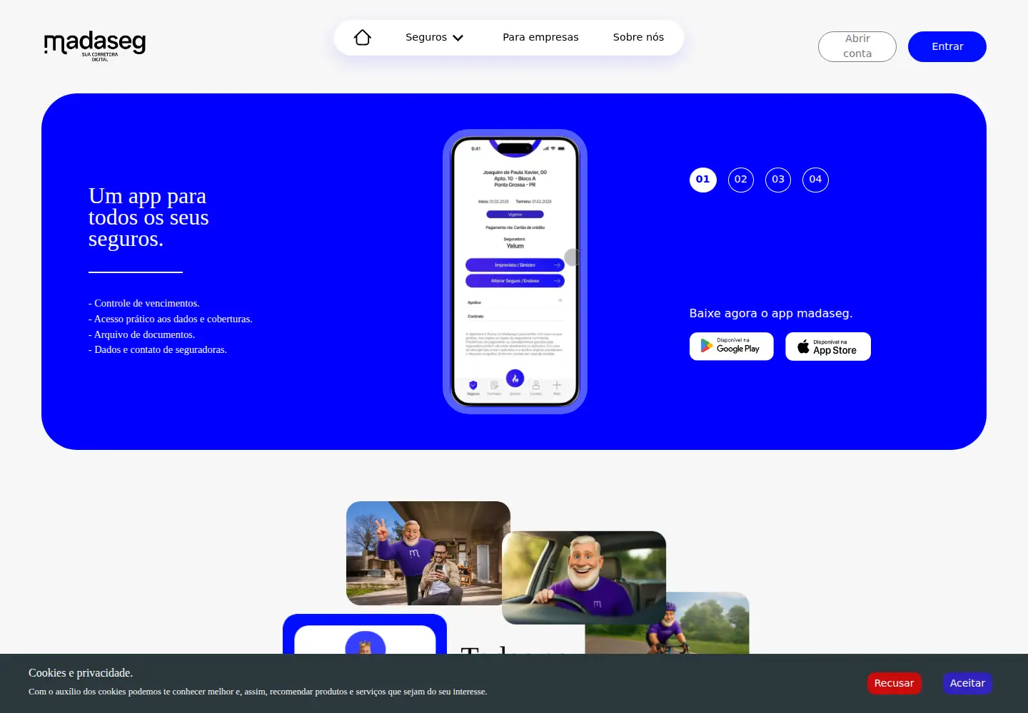 Screenshot of madaseg.com.br