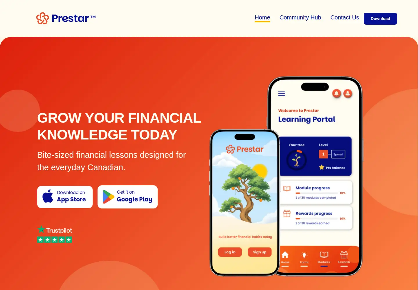 Captured homepage of prestar.ca in the current scan