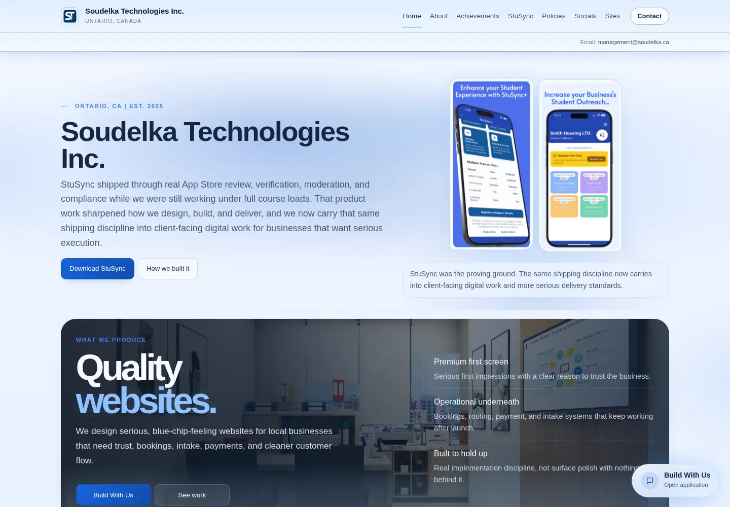 Screenshot of soudelka.ca