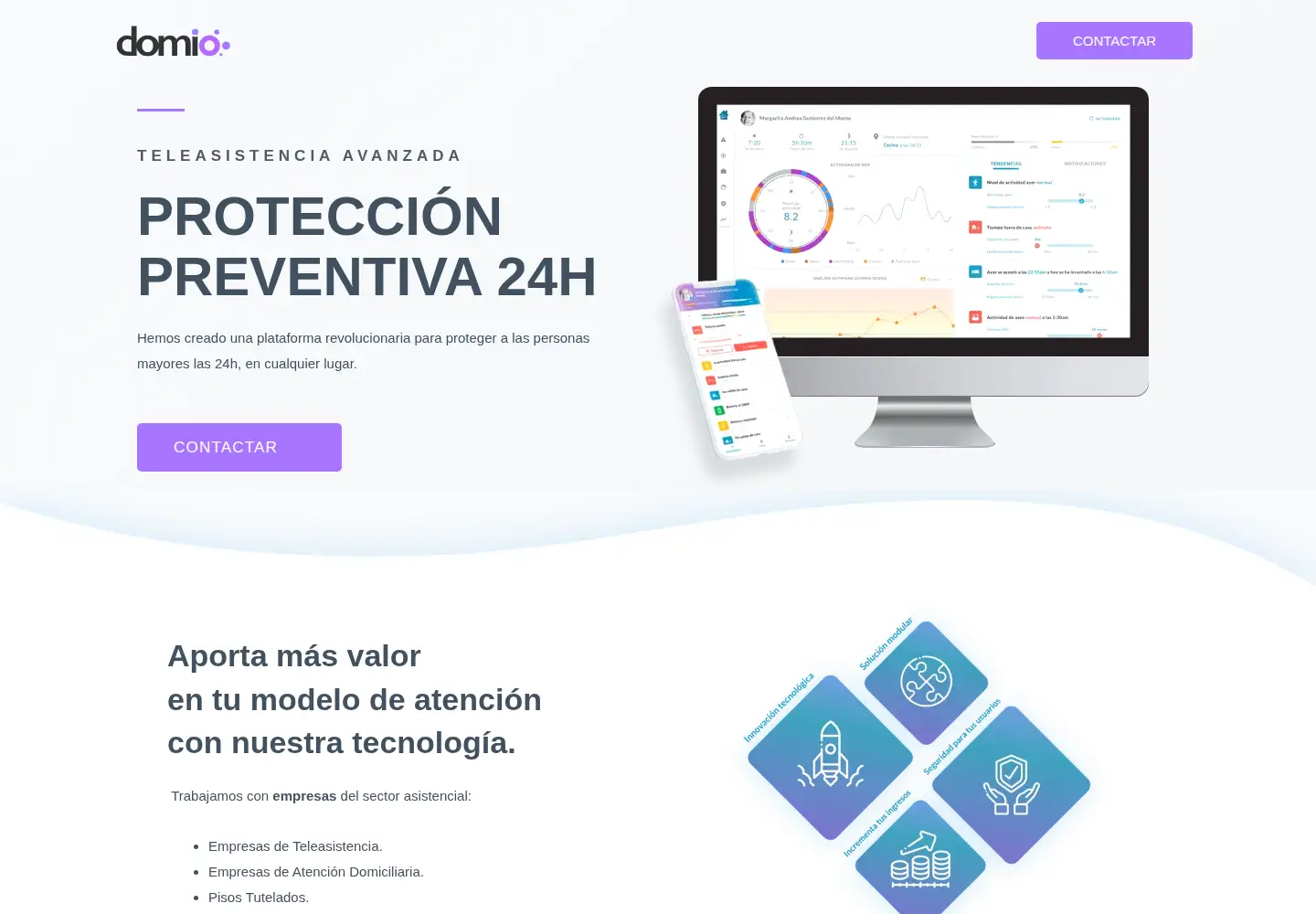 Screenshot of domio.care