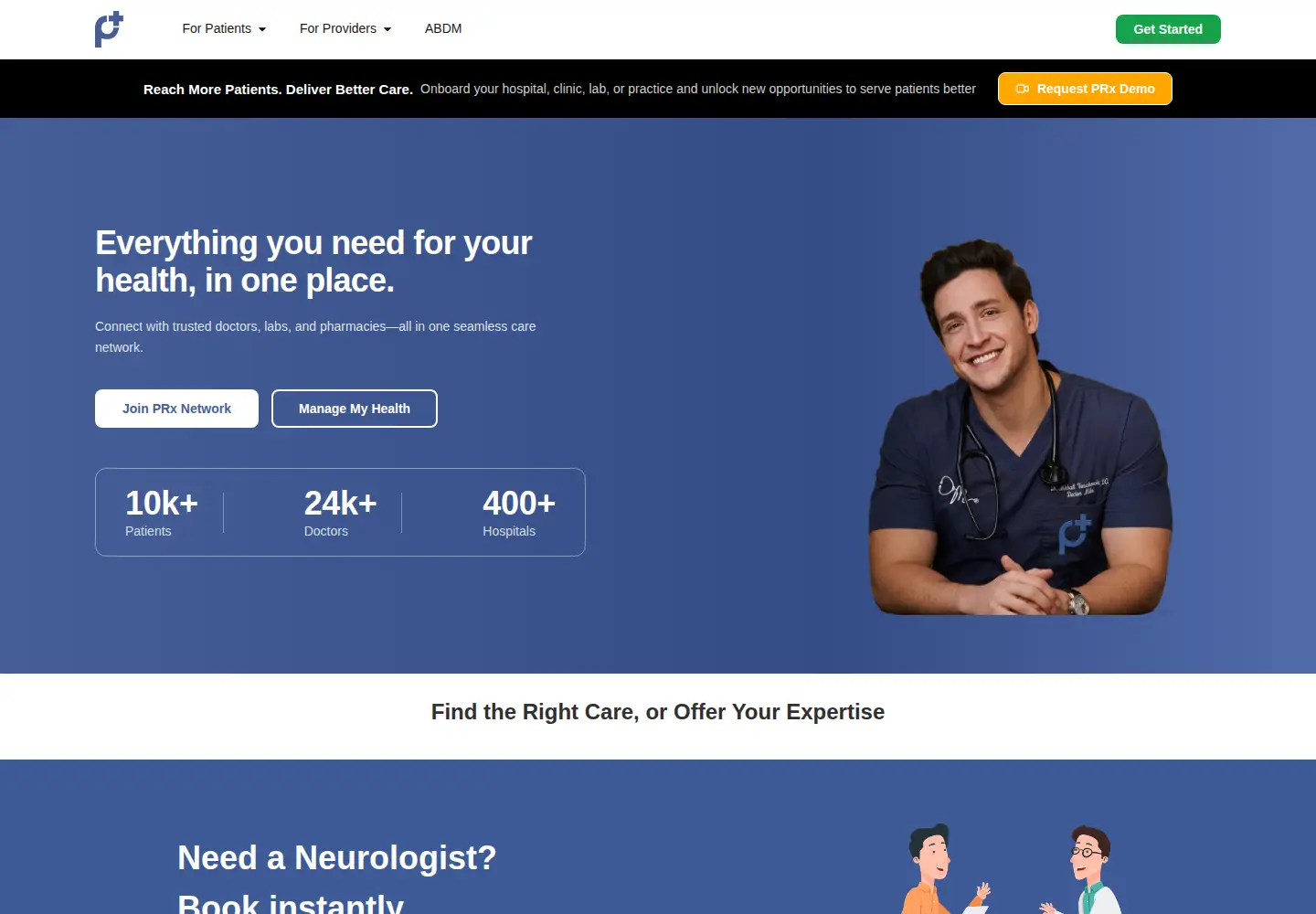 Screenshot of prx.care