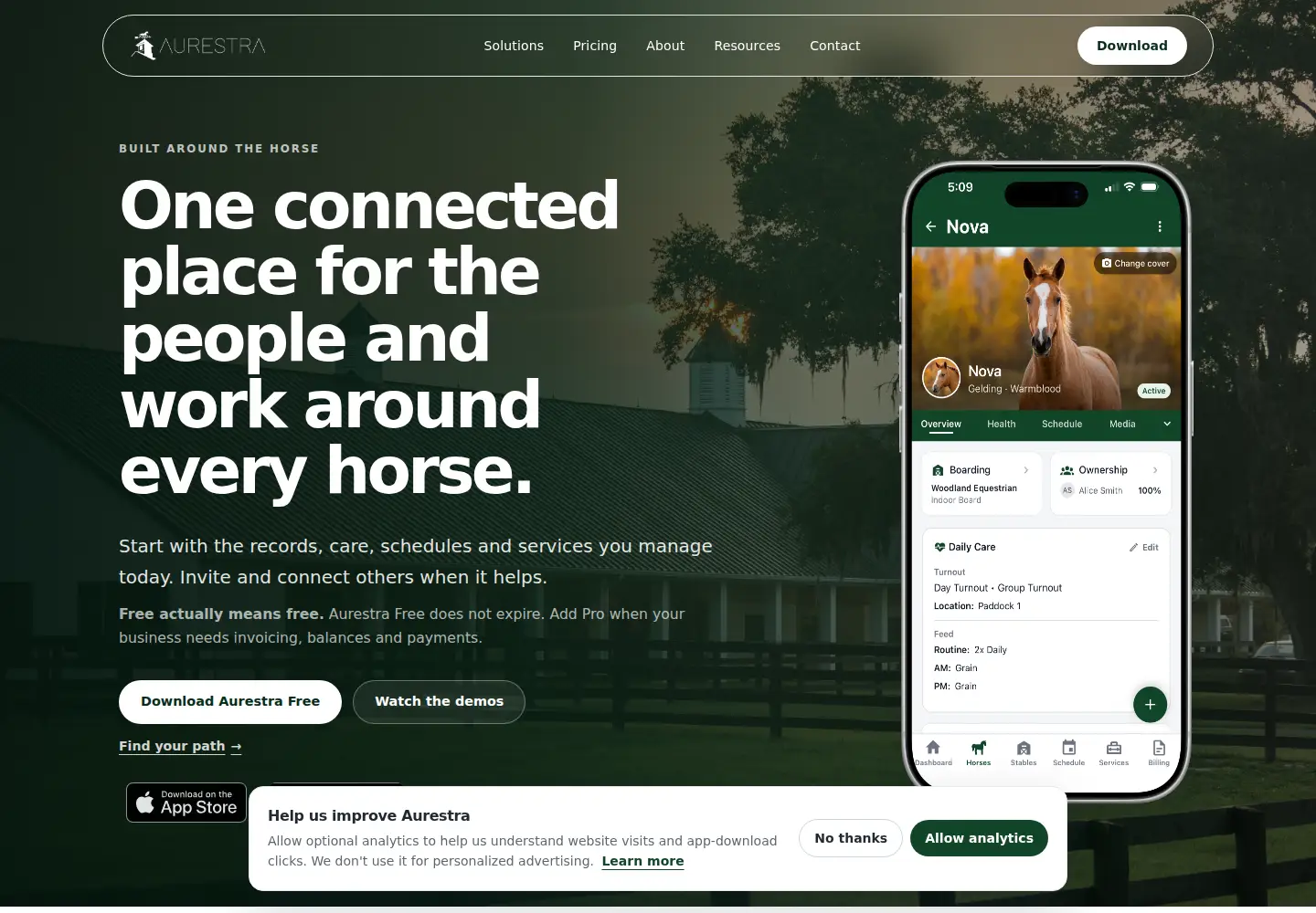 Screenshot of aurestra.com