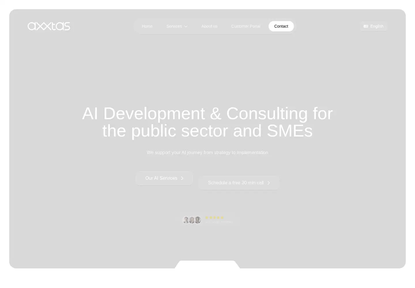 Captured homepage of axxtas.com in the current scan