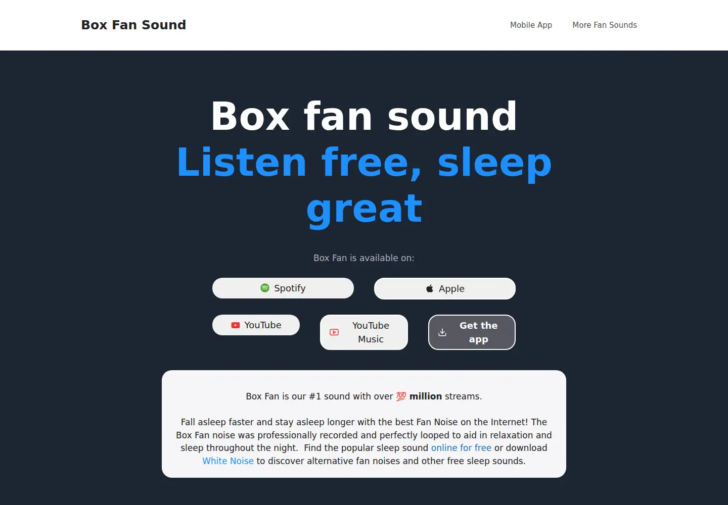Captured homepage of boxfansound.com in the current scan