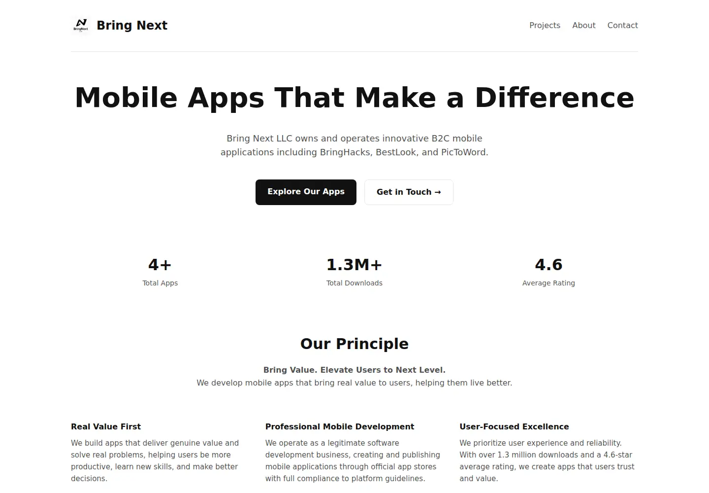 Screenshot of bringnextinc.com