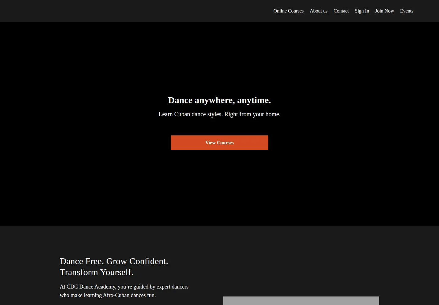 Captured homepage of cdcdanceacademy.com in the current scan