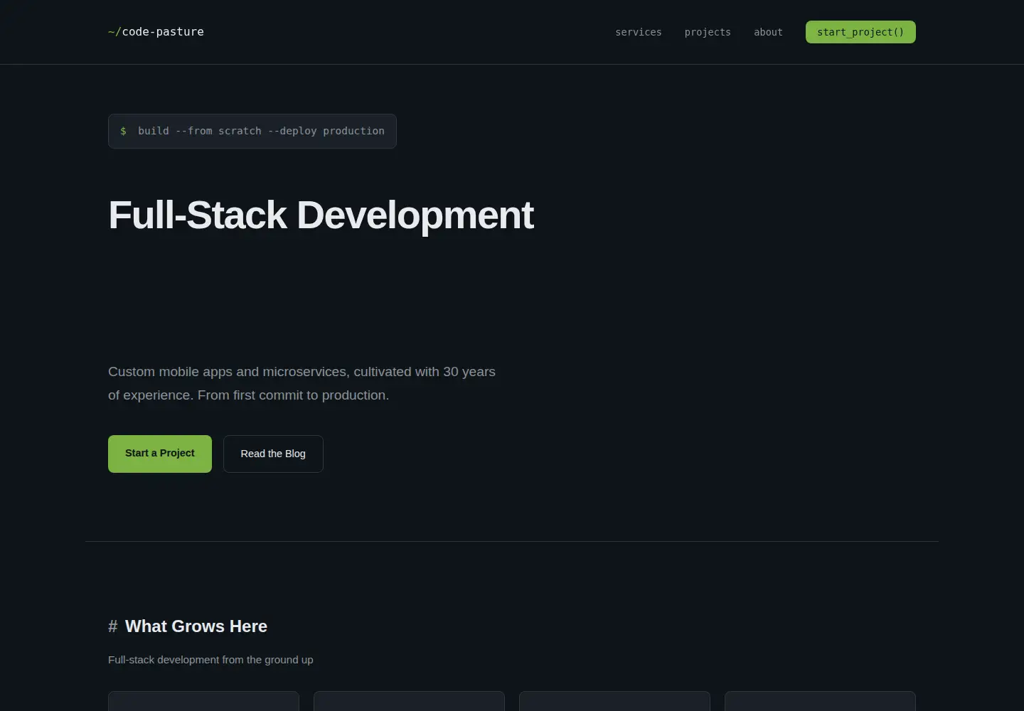 Screenshot of codepasture.com