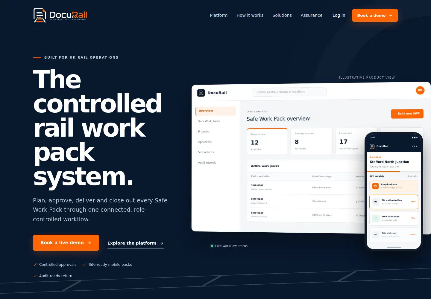 Captured homepage of docurail.com in the current scan