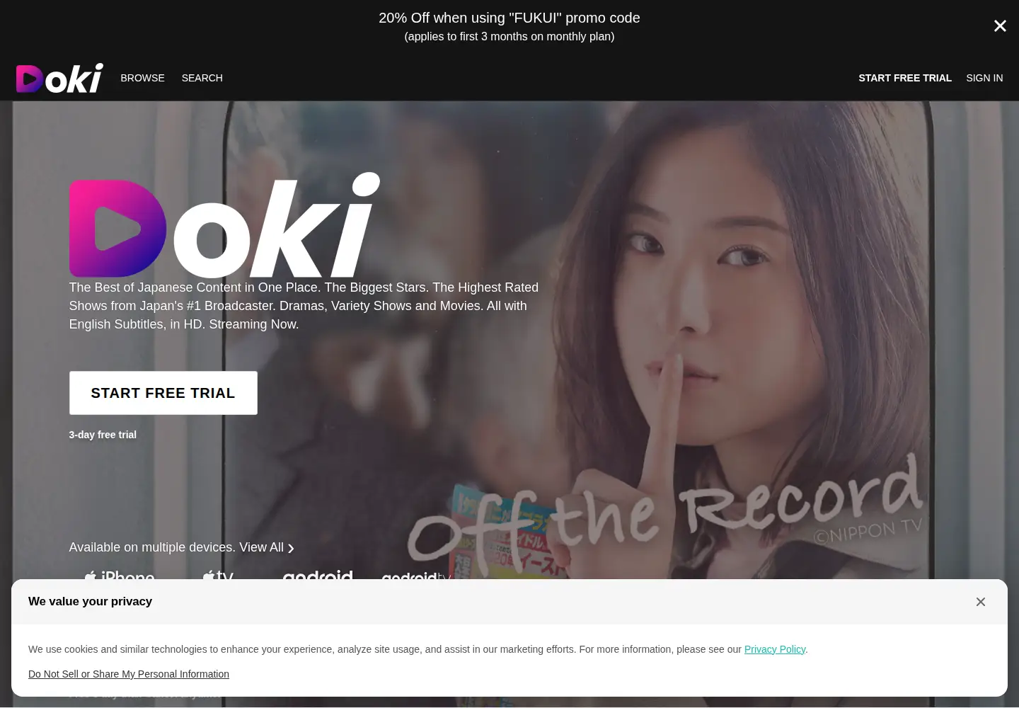 Screenshot of doki-tv.com