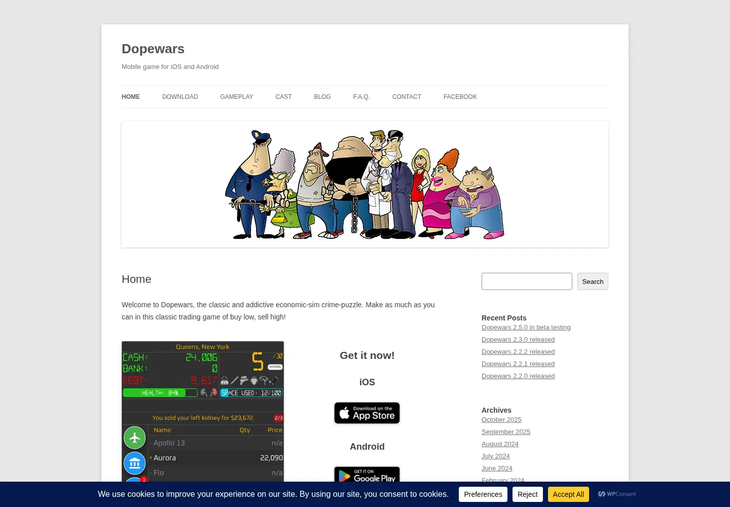 Screenshot of dopewars.com