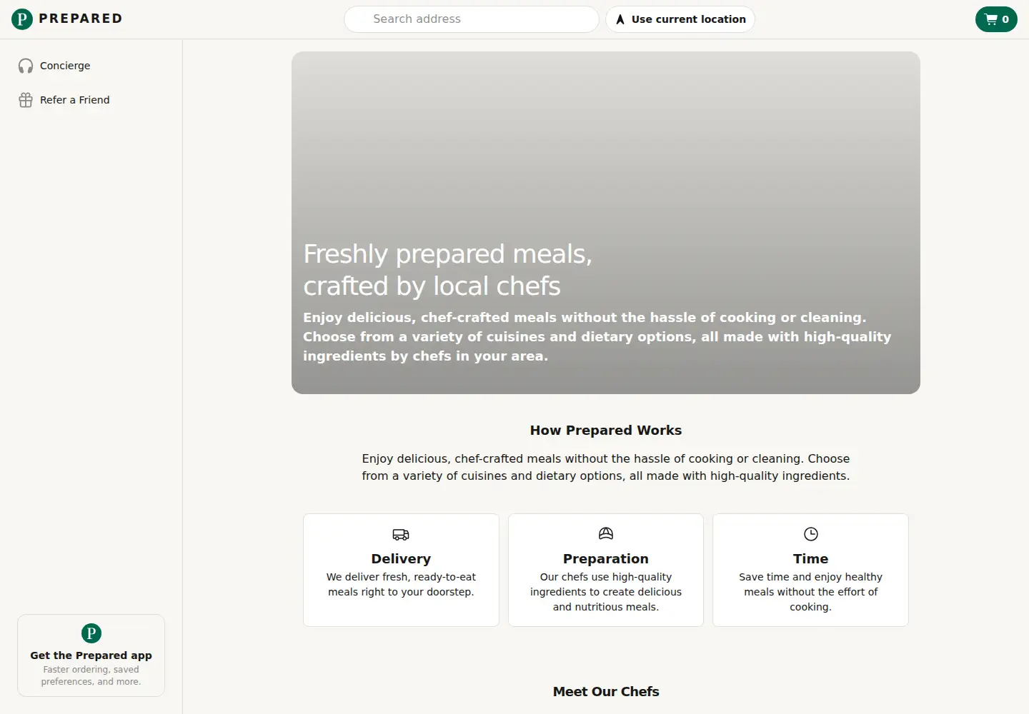 Captured homepage of eatprepared.com in the current scan