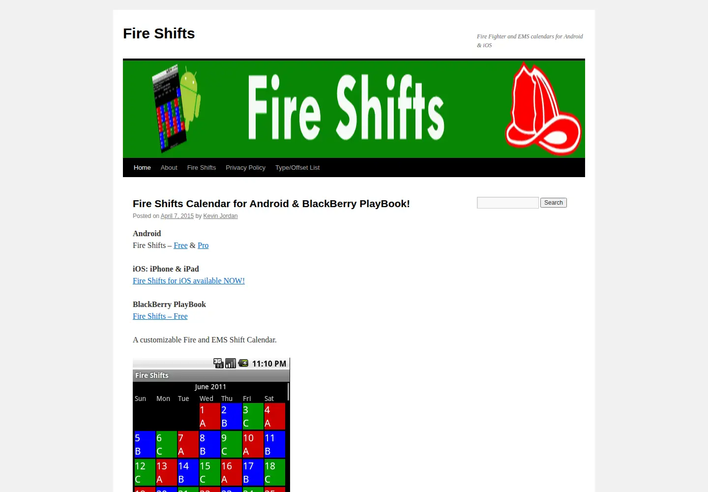 Screenshot of fireshifts.com