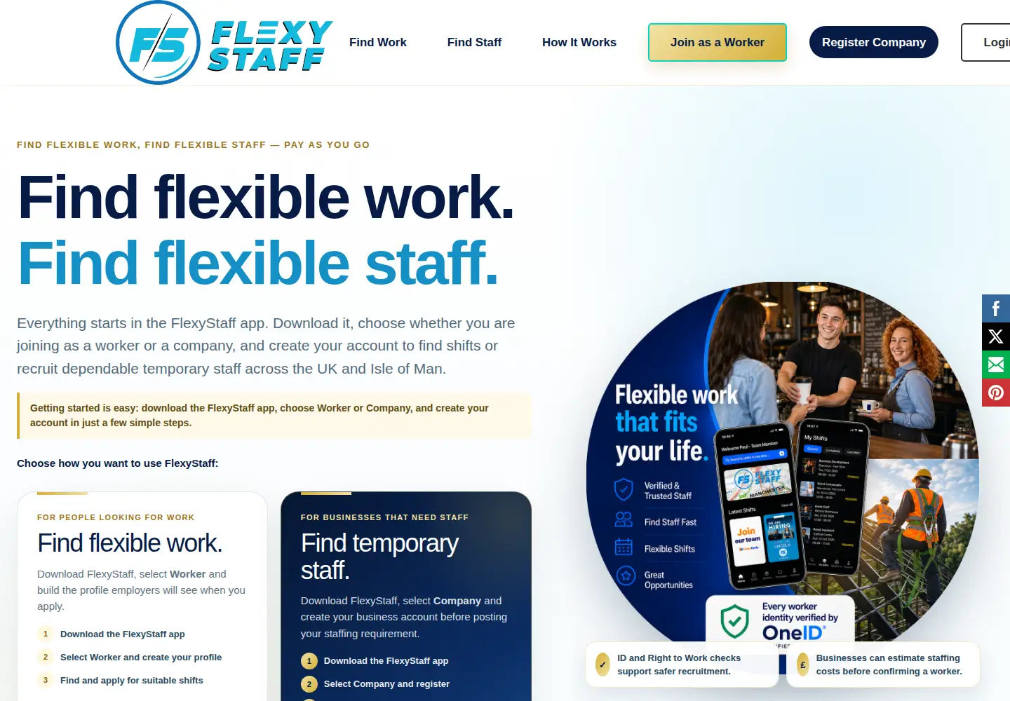 Screenshot of flexystaff.com