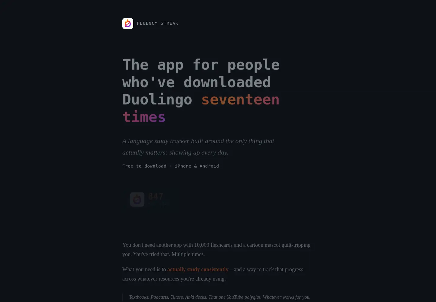 Screenshot of fluencystreak.com