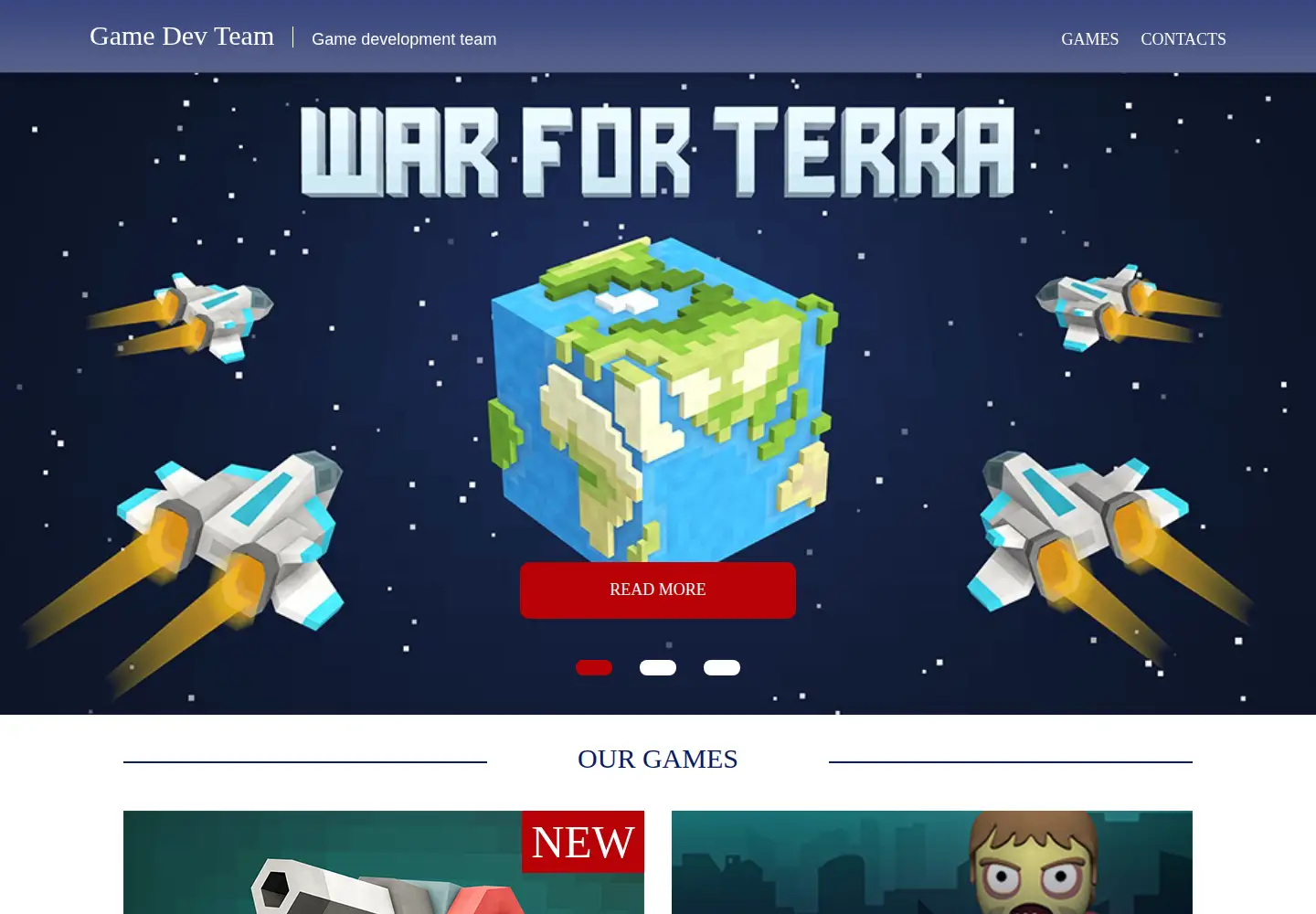 Captured homepage of gamedevteam.com in the current scan