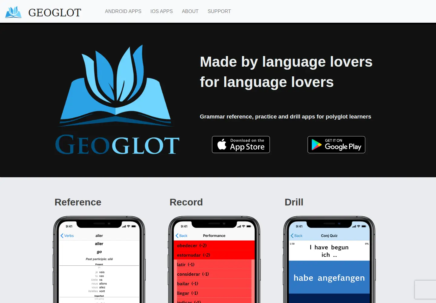 Captured homepage of geoglot.com in the current scan