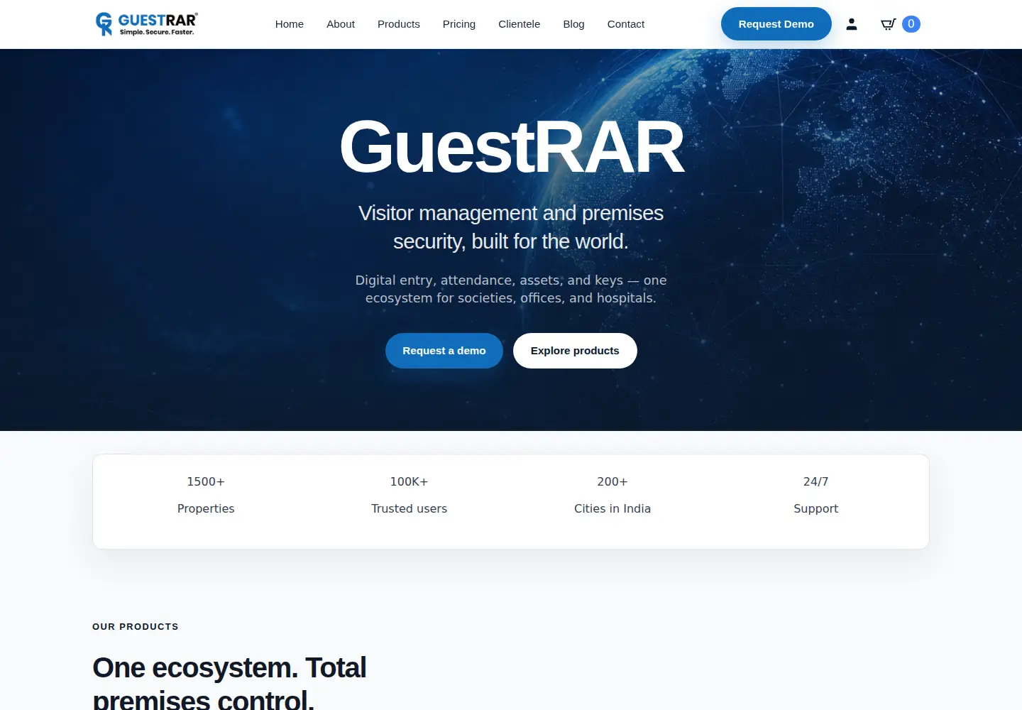 Captured homepage of guestrar.com in the current scan