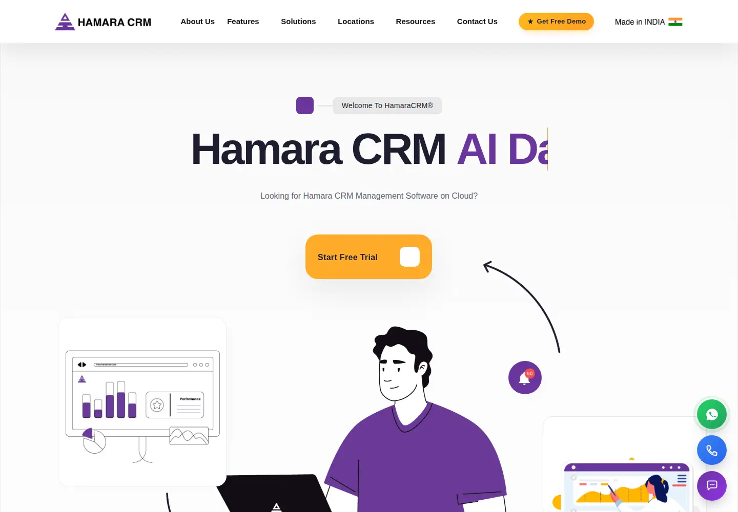 Screenshot of hamaracrm.com