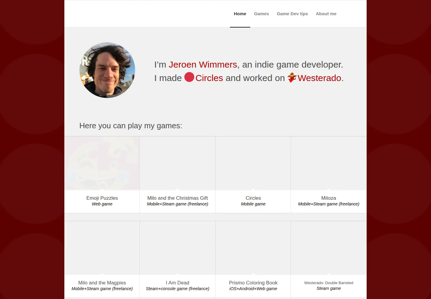Screenshot of jeroenwimmers.com
