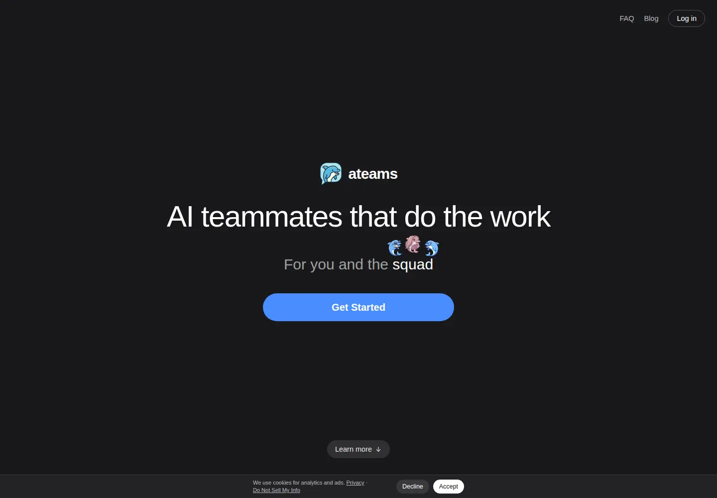 Captured homepage of joinateams.com in the current scan