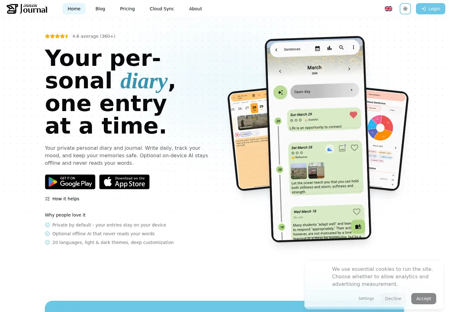 Screenshot of journalpersonaldiary.com