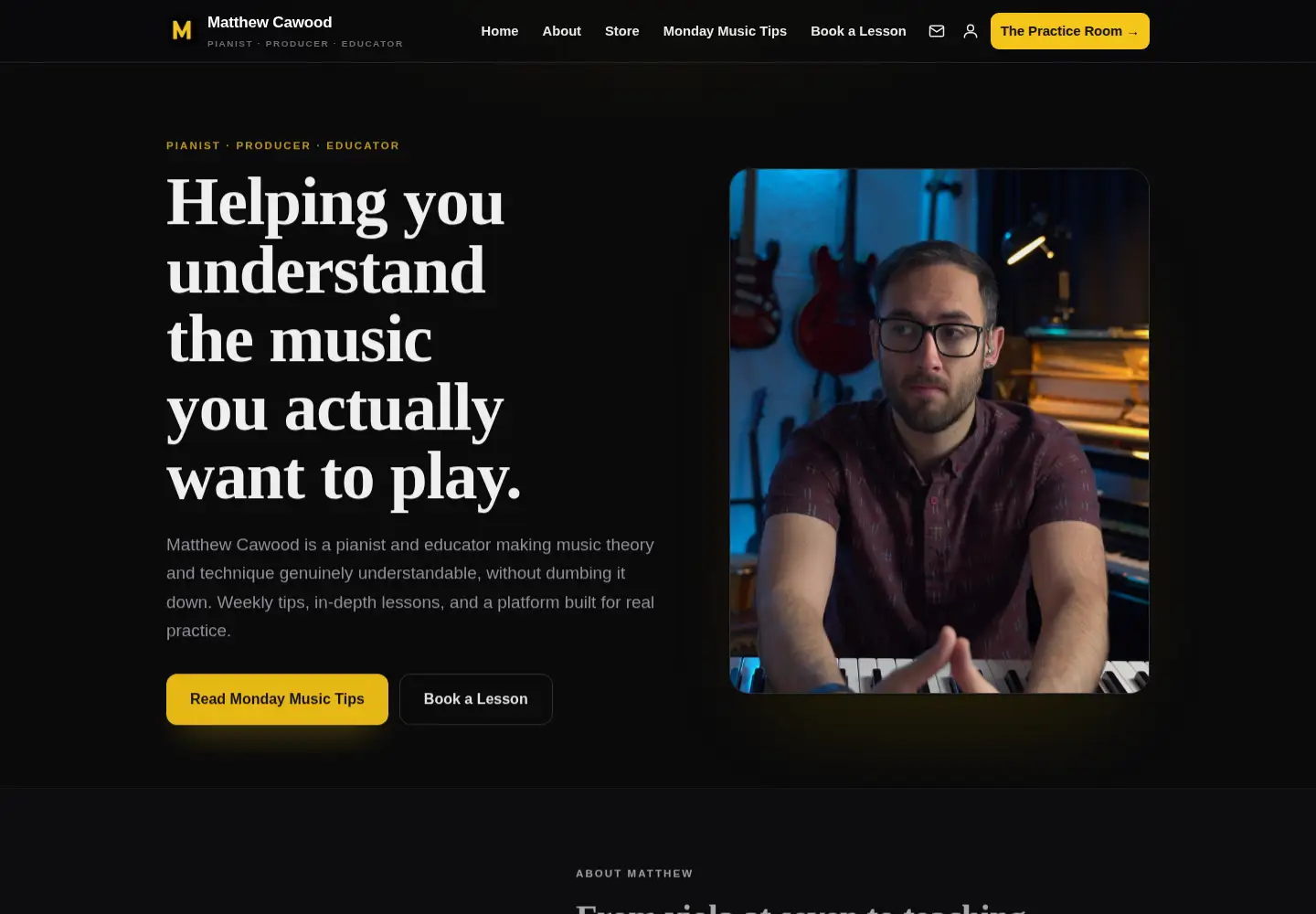 Screenshot of matthewcawood.com