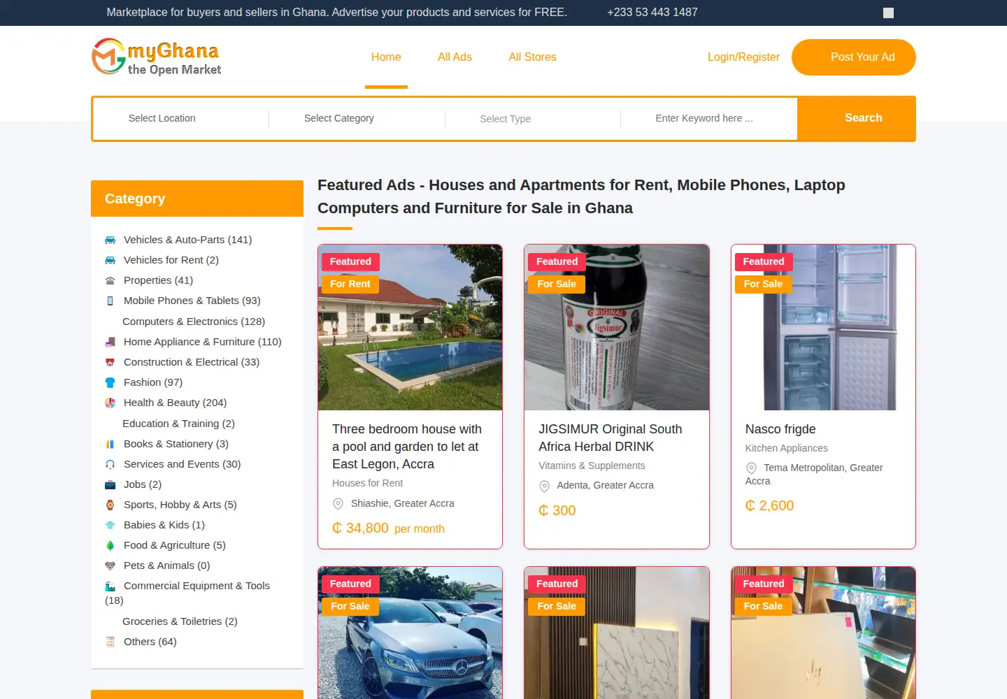 Screenshot of myghana.com
