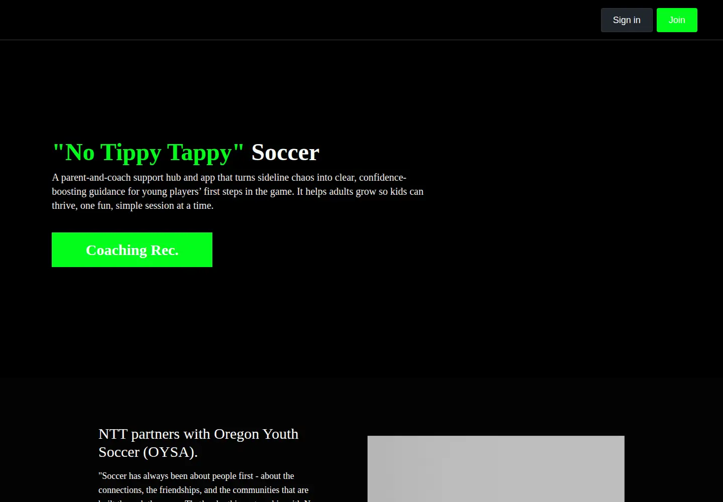 Screenshot of nttsoccer.com
